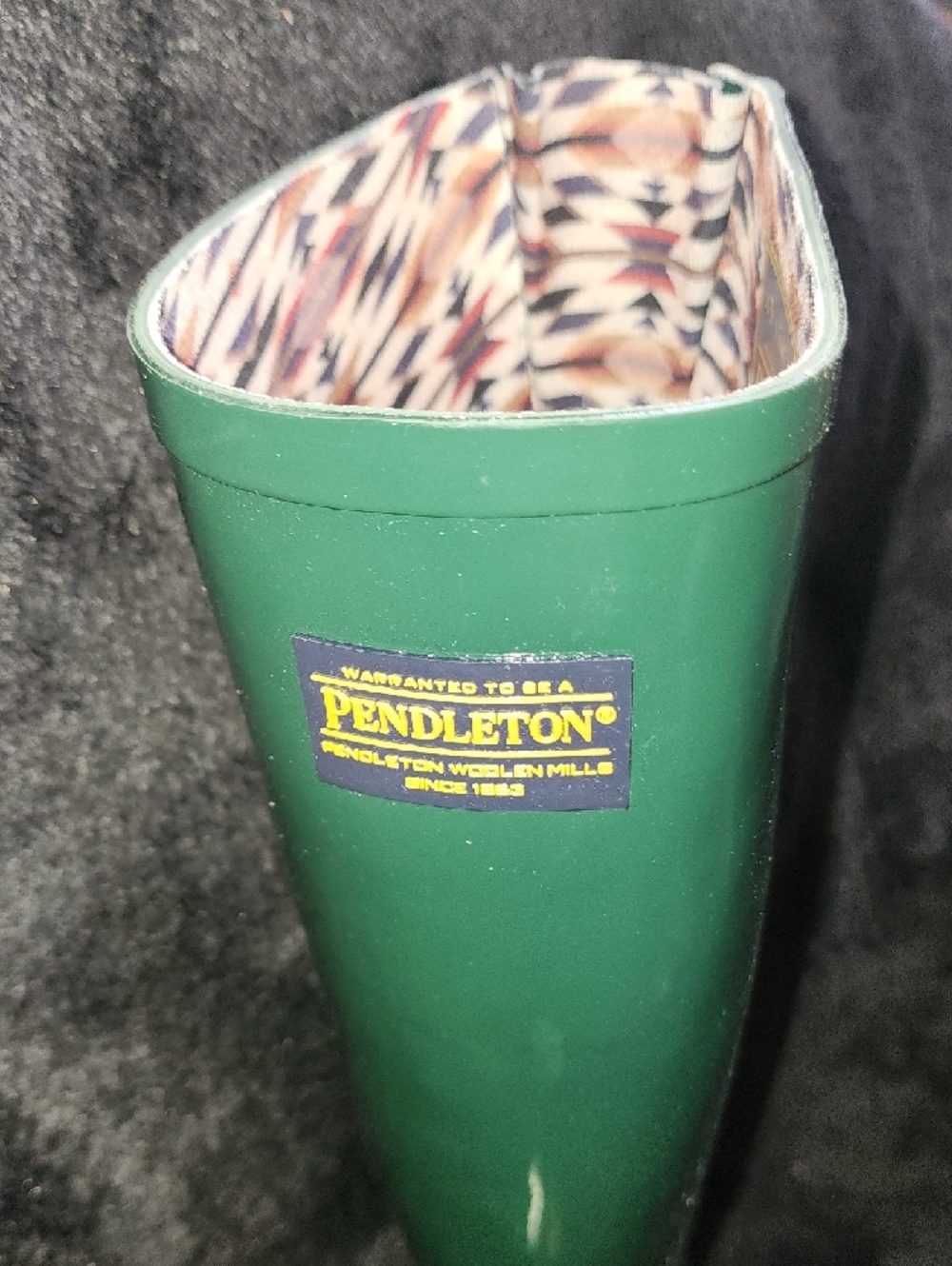 Pendleton Green Rain Boot with Multicolor Aztec Lining - Picture 3 of 4